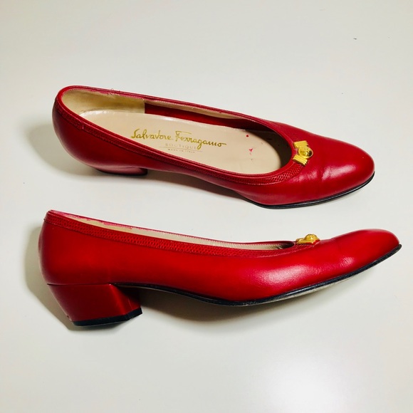 Salvatore ferragamo boutique red vintage heels - Picture 5 of 8